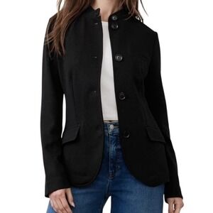 Banana Republic Womens XS Black Military Knit Pique Blazer NWT